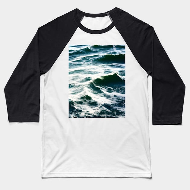 Wave Print Baseball T-Shirt by simplythewest